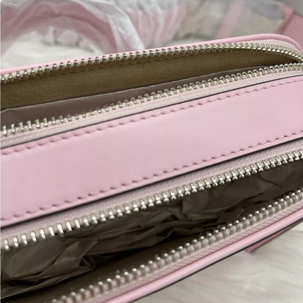 AUTH NWT Tory Burch Mini Miller Logo Smooth Leather CrossBody Bag-Pink Plie~NEW - Picture 2 of 7